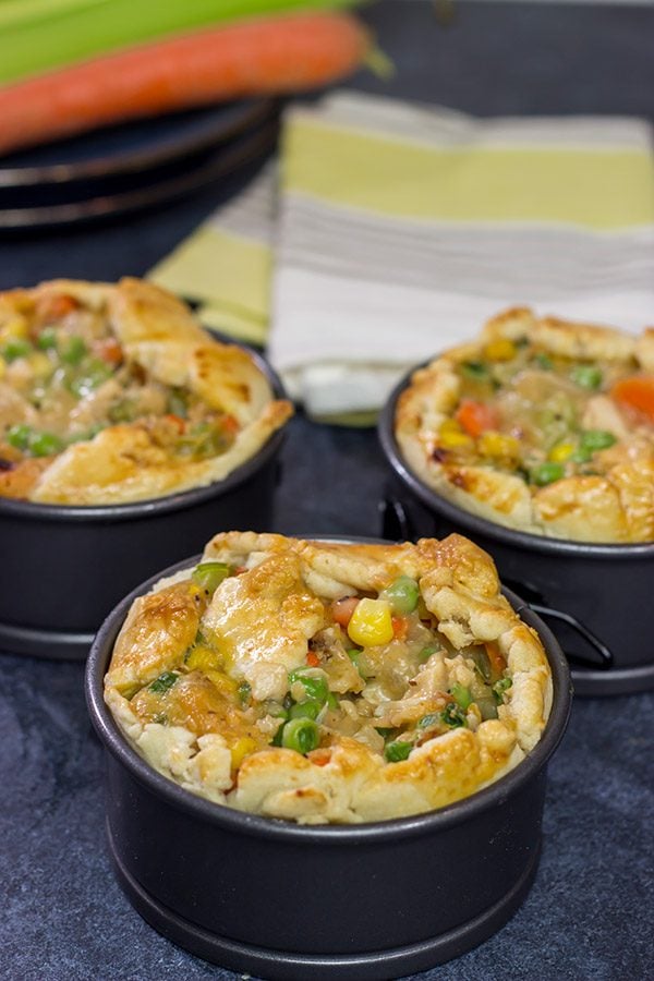 These Mini Chicken Pot Pies are a fun way to serve up a classic cold weather comfort food!