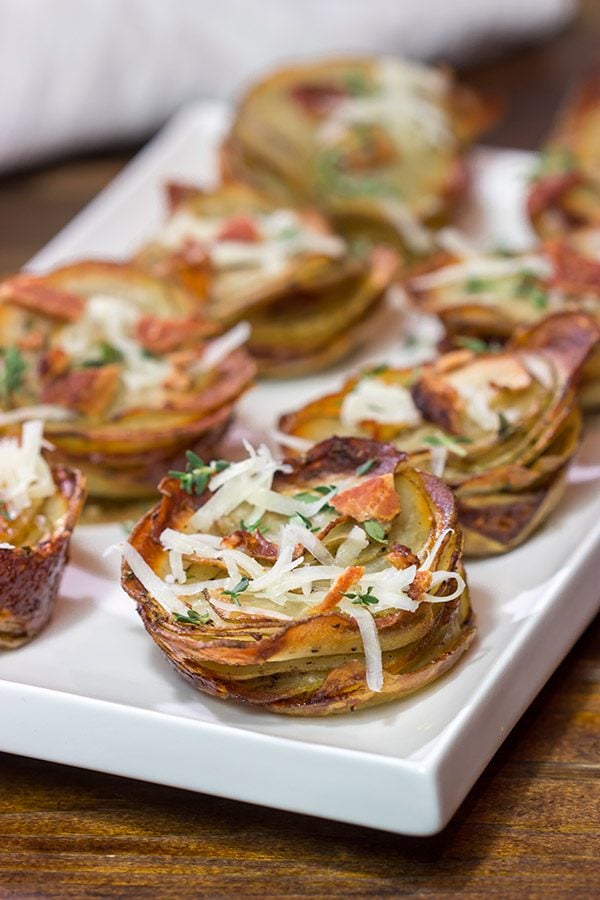 Topped with your favorite baked potato toppings, these Muffin Tin Loaded Baked Potatoes are a fun and tasty side dish!