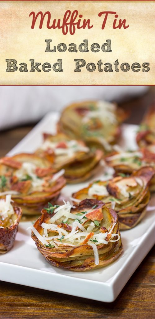 Topped with your favorite baked potato toppings, these Muffin Tin Loaded Baked Potatoes are a fun and tasty side dish!