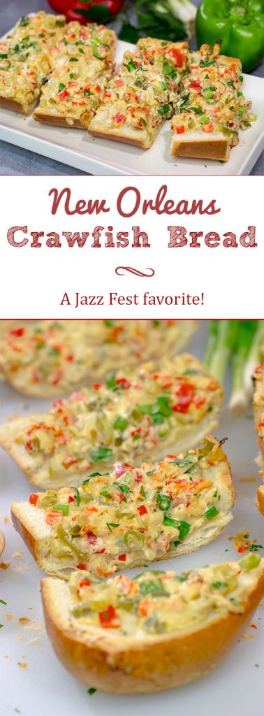 New Orleans Crawfish Bread is a Jazz Fest favorite! Can't make it to Jazz Fest this year? Make a batch of this crawfish bread at home instead!