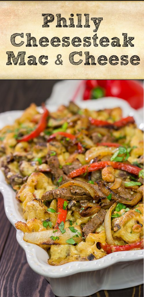 Think mac and cheese is delicious?  Try adding thinly sliced steak, peppers and onions!  This Philly Cheesesteak Mac and Cheese is packed with flavor, and it's a definite favorite!