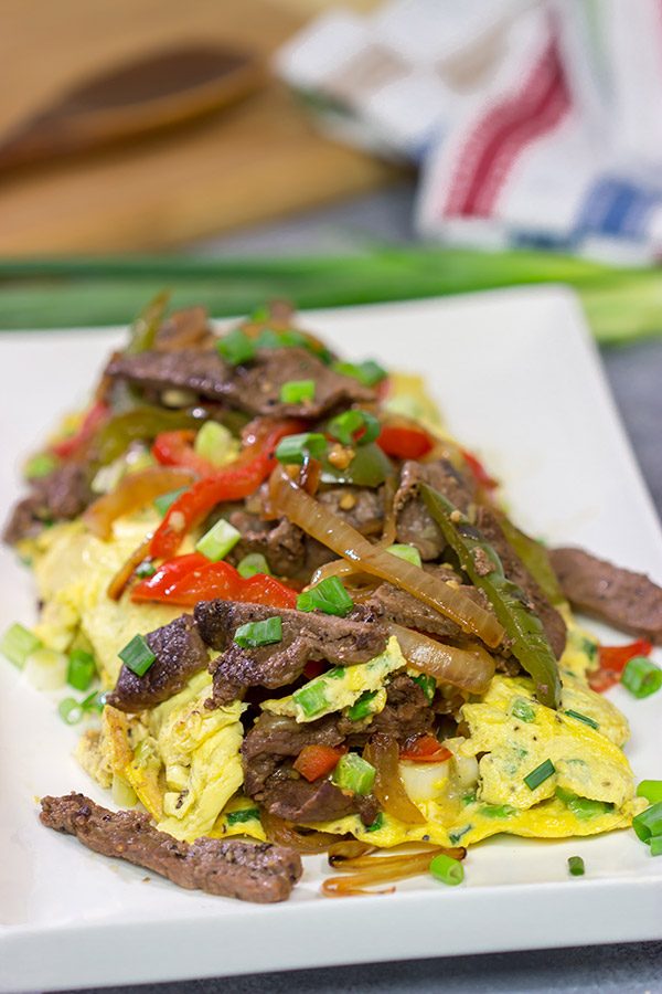 Breakfast for breakfast? Breakfast for dinner? Let's do both! Take your omelet to the next level by turning it into a Philly Cheesesteak Omelet!