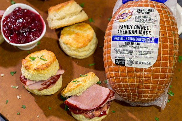 Looking for a tasty and easy way to use holiday leftovers?  These Ham Biscuits with Cranberry Mustard are a great choice!