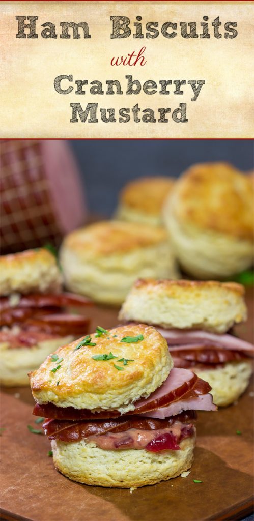 Looking for a tasty and easy way to use holiday leftovers? These Ham Biscuits with Cranberry Mustard are a great choice!