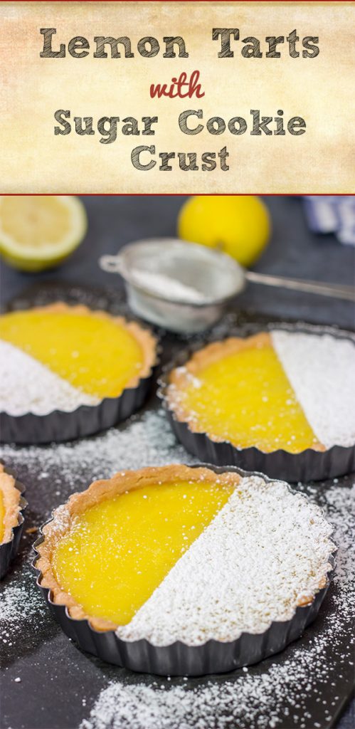 These Lemon Tarts feature a creamy lemon filling inside a crispy sugar cookie crust! Talk about one heck of a delicious dessert!