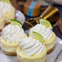 Lookin' for a fun dessert for warm evenings on the back porch? These Mini Margarita Cheesecakes are delicious! Cheers!