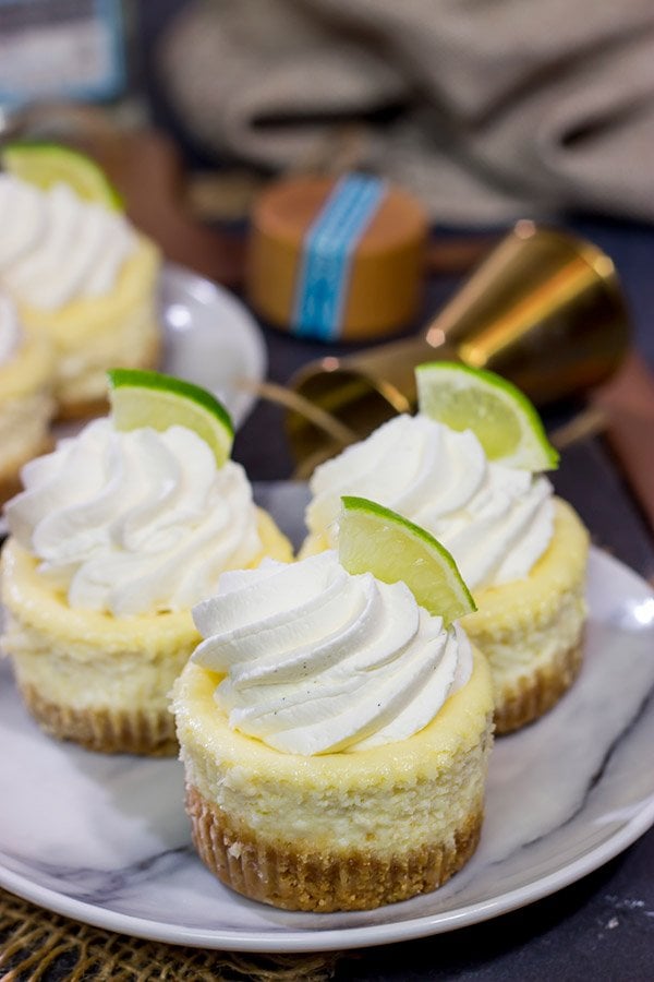 Lookin' for a fun dessert for warm evenings on the back porch?  These Mini Margarita Cheesecakes are delicious!  Cheers!