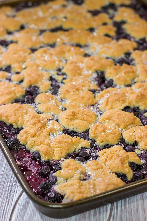 Looking to feed a crowd for a summer picnic? This Blueberry Slab Pie with Sugar Cookie Crust is a tasty answer!
