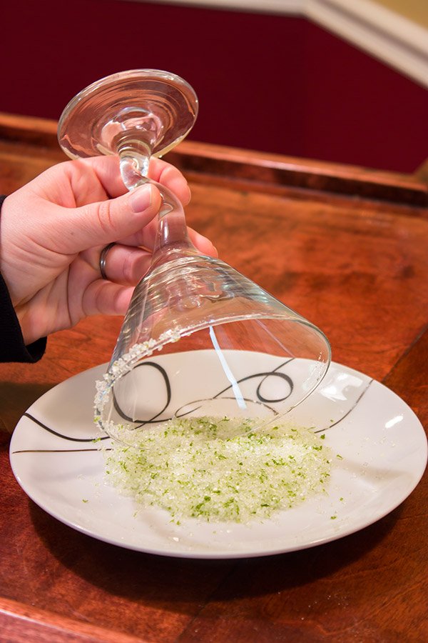 Looking for a fun way to garnish a classic cocktail? Pull out the sparkling sugar and make a Cosmopolitan with Lime Sugar Rim!