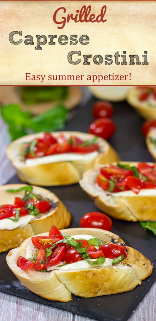 Fire up the grill!  These Grilled Caprese Crostini are a fun (and easy) summer appetizer!