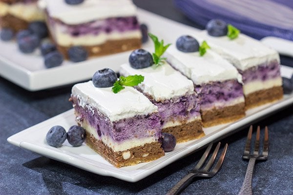 Featuring 3 different layers of cheesecake, this Blueberry Chocolate Cheesecake is a fun dessert to make for friends and family!