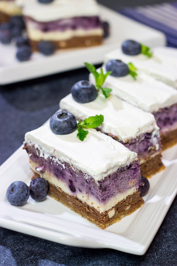 Featuring 3 different layers of cheesecake, this Blueberry Chocolate Cheesecake is a fun dessert to make for friends and family!