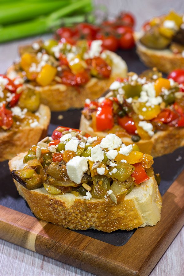 Caponata is a tasty and colorful summer recipe.  Serve it as an appetizer with toasted bread or as a side dish alongside grilled fish or chicken!