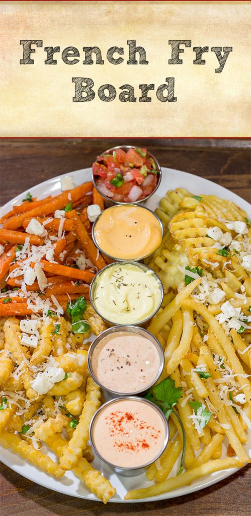 Looking for a fun appetizer for watching sports or hosting a game night? A French Fry Board is the answer! Lots of fries, lots of sauces, lots of fun!