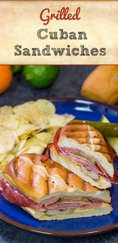 Packed with 3 types of meat, cheese and pickles, these Grilled Cuban Sandwiches are a delicious way to mix up dinner on the grill!