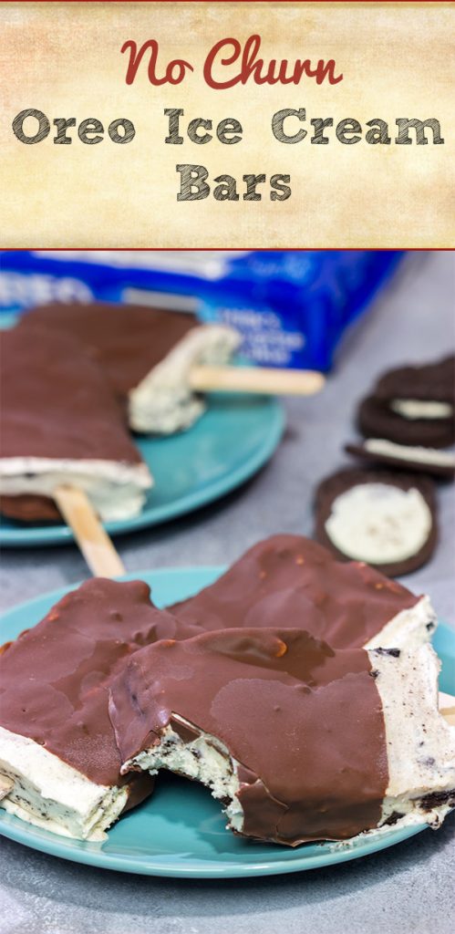 With a creamy Oreo ice cream topped with a thin chocolate shell, these No Churn Oreo Ice Cream Bars are an excellent summer dessert!