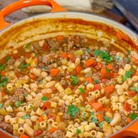 This Italian American version of Pasta e Fagioli is rustic and comforting in the best possible way! It's perfect for chilly Autumn evenings!
