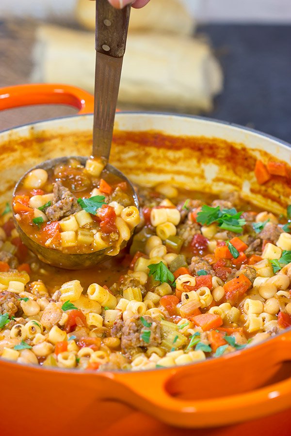This Italian American version of Pasta e Fagioli is rustic and comforting in the best possible way! It's perfect for chilly Autumn evenings!