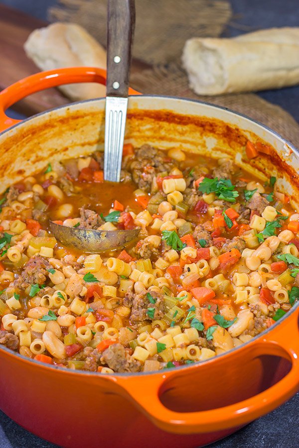 This Italian American version of Pasta e Fagioli is rustic and comforting in the best possible way! It's perfect for chilly Autumn evenings!