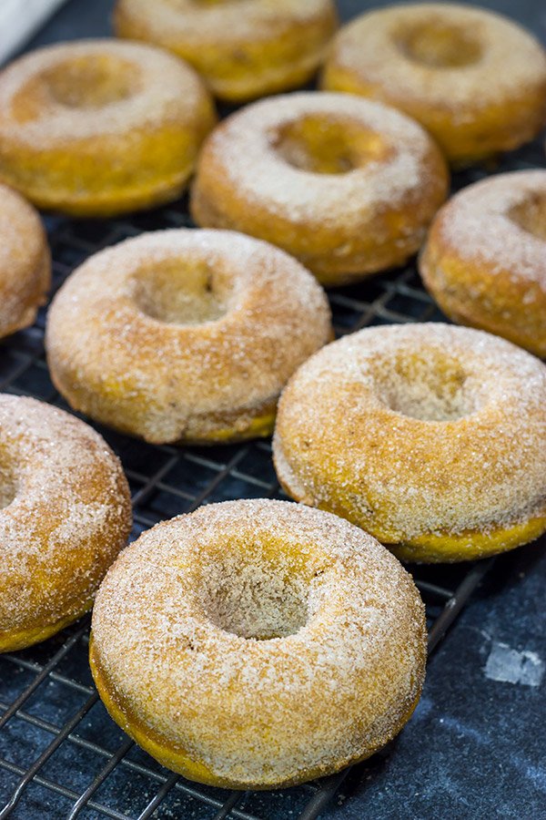 These Baked Pumpkin Spice Donuts are packed with cinnamon and pumpkin...and they're the perfect sweet treat for a chilly Autumn day!
