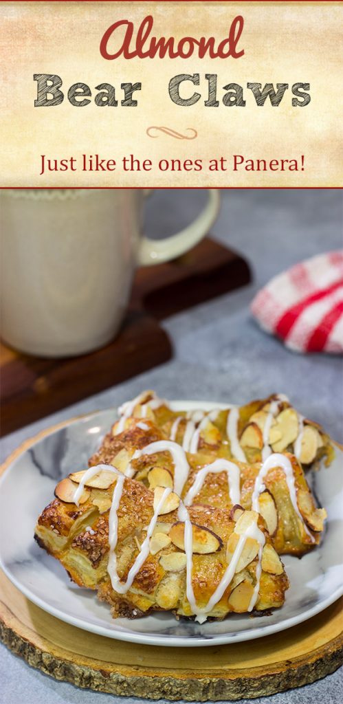 Filled with almond paste and topped with sliced almonds, these Almond Bear Claws are a fun and tasty breakfast treat!