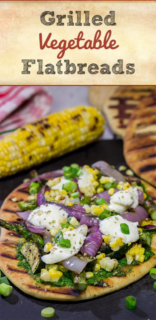 These Grilled Vegetable Flatbreads are a delicious (and easy) summer recipe. Feel free to use whatever veggies are in the garden or on sale!