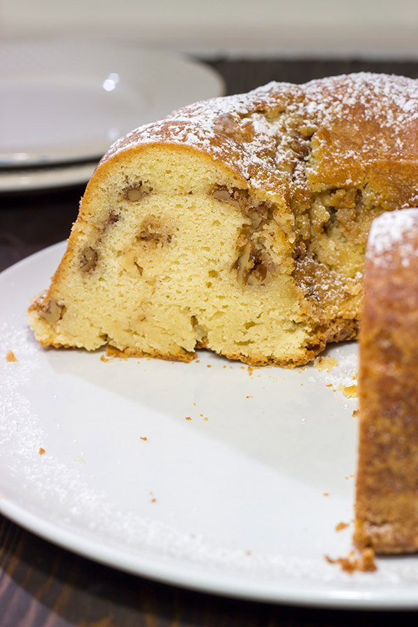 This Sour Cream Pound Cake with Cinnamon Walnut Swirl is a tasty (and easy) recipe that can be served for dessert or breakfast...or both!