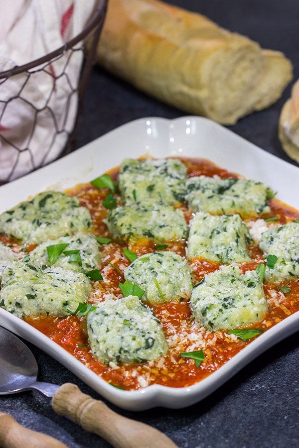 This Spinach Ricotta Gnocchi is an easy and tasty homemade pasta that's ready in just 30 minutes!