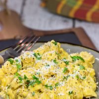 This Tortellini with Pumpkin Alfredo is creamy, delicious and so easy to make for a chilly Fall evening. Make tonight a comfort food night!