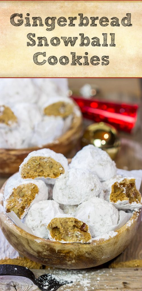 These Gingerbread Snowball Cookies are what happens when you throw snowballs at gingerbread cookies.  They're a delicious combination of two favorite holiday cookies!