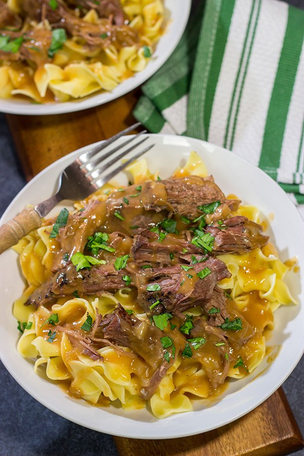 This Old Fashioned Beef & Noodles recipe is just like Grandma used to make - talk about comfort food at it's best!