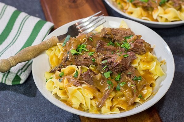 This Old Fashioned Beef & Noodles recipe is just like Grandma used to make - talk about comfort food at it's best!