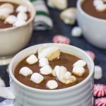This Slow Cooker Hot Chocolate is a great recipe for holiday gatherings.  Plus, you can create a Hot Chocolate Bar and let friends/family make their own mugs!