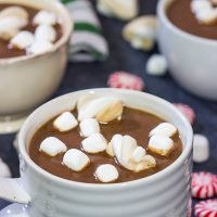This Slow Cooker Hot Chocolate is a great recipe for holiday gatherings. Plus, you can create a Hot Chocolate Bar and let friends/family make their own mugs!