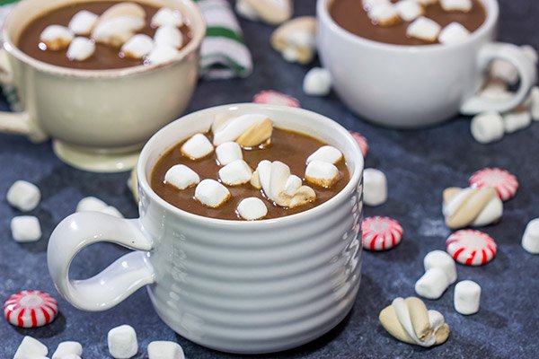 This Slow Cooker Hot Chocolate is a great recipe for holiday gatherings.  Plus, you can create a Hot Chocolate Bar and let friends/family make their own mugs!