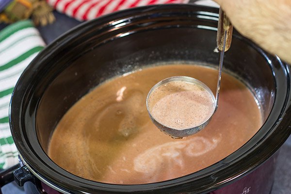 This Slow Cooker Hot Chocolate is a great recipe for holiday gatherings.  Plus, you can create a Hot Chocolate Bar and let friends/family make their own mugs!