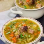 This Slow Cooker Split Pea Soup is an easy and delicious recipe.  It's packed with flavor, and it's perfect for warming up on a chilly day!