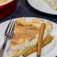 Sugar Cream Pie is the unofficial state pie of Indiana. This tasty dessert is packed with the flavors of vanilla and cinnamon...yum!