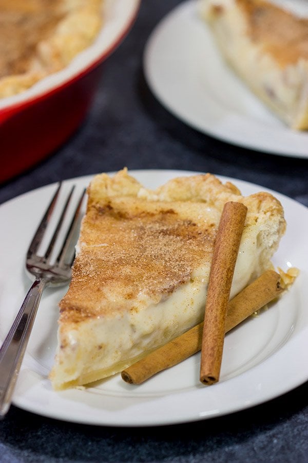 Sugar Cream Pie is the unofficial state pie of Indiana. This tasty dessert is packed with the flavors of vanilla and cinnamon...yum!