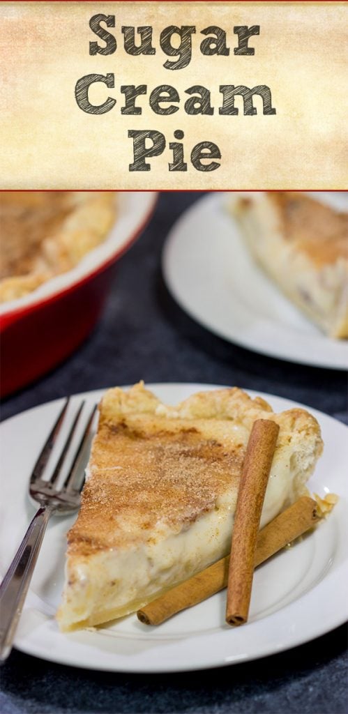 Sugar Cream Pie is the unofficial state pie of Indiana. This tasty dessert is packed with the flavors of vanilla and cinnamon...yum!