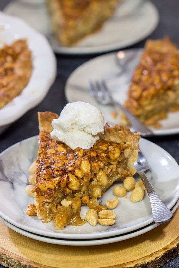 This Virginia Peanut Pie is similar to pecan pie...but with peanuts instead.  This delicious sweet and salty dessert will have everyone asking for the recipe!
