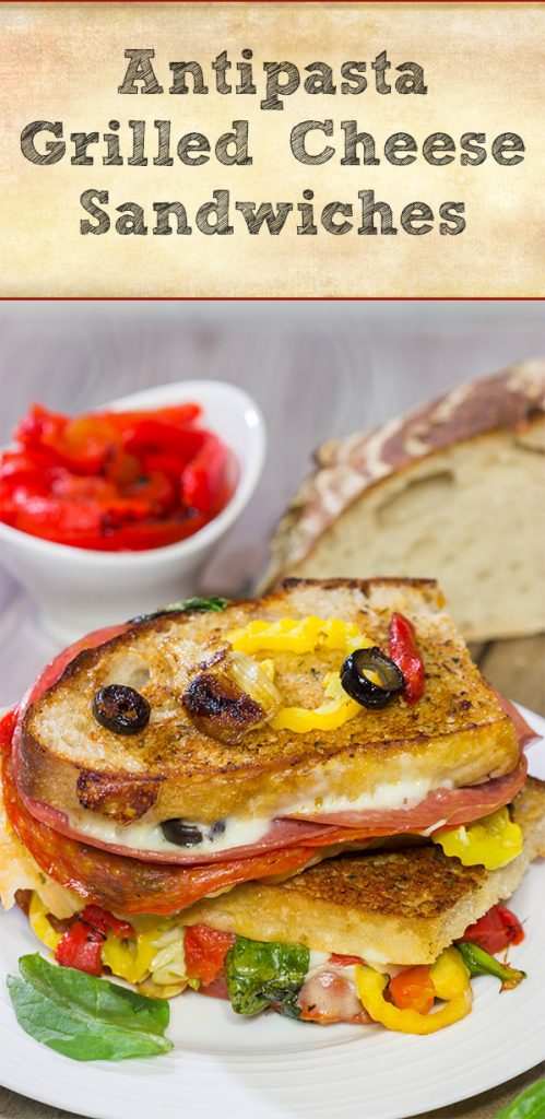 Packed with a variety of Italian meats and cheeses, this Antipasta Grilled Cheese is like a delicious appetizer platter...just in a cheesy, sandwich form!