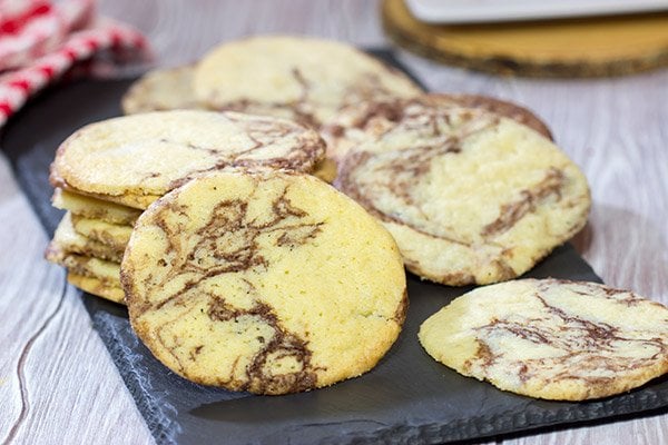 Swirled with a bit of melted chocolate, these Chinese Marble Cookies are a fun twist on a classic sugar cookie!