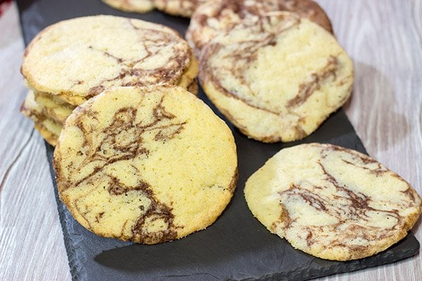 Swirled with a bit of melted chocolate, these Chinese Marble Cookies are a fun twist on a classic sugar cookie!