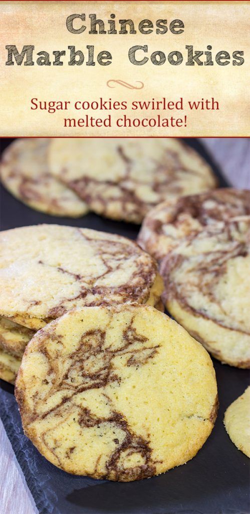 Swirled with a bit of melted chocolate, these Chinese Marble Cookies are a fun twist on a classic sugar cookie!