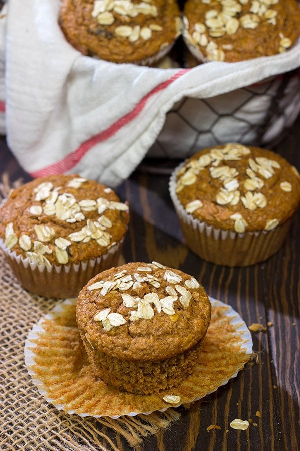 These Gingerbread Bran Muffins are packed with cinnamon, spice and everything nice!  A batch of these muffins is perfect for holiday breakfast!