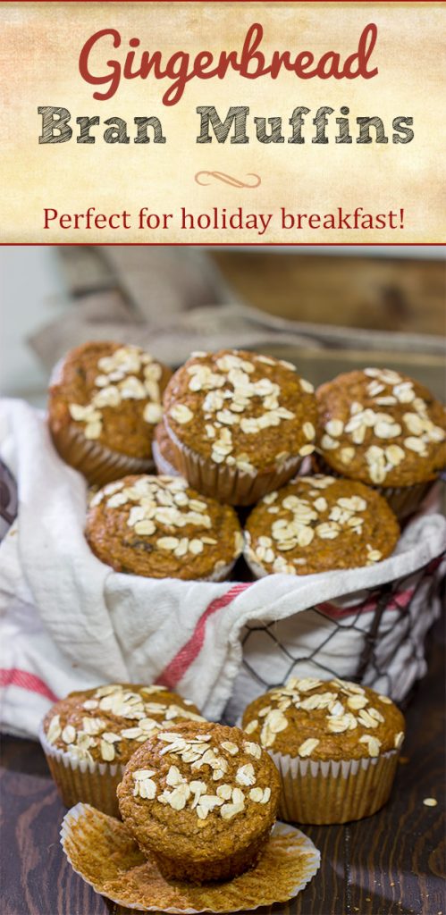 These Gingerbread Bran Muffins are packed with cinnamon, spice and everything nice! A batch of these muffins is perfect for holiday breakfast!