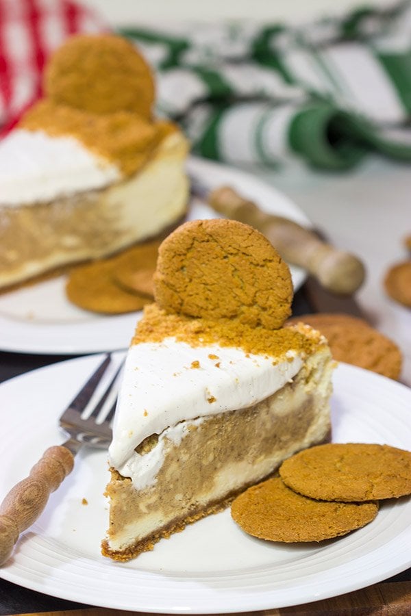 This Gingerbread Swirl Cheesecake is a fun and festive holiday dessert...just make sure to save a slice for Santa!