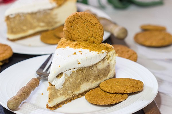 This Gingerbread Swirl Cheesecake is a fun and festive holiday dessert...just make sure to save a slice for Santa!