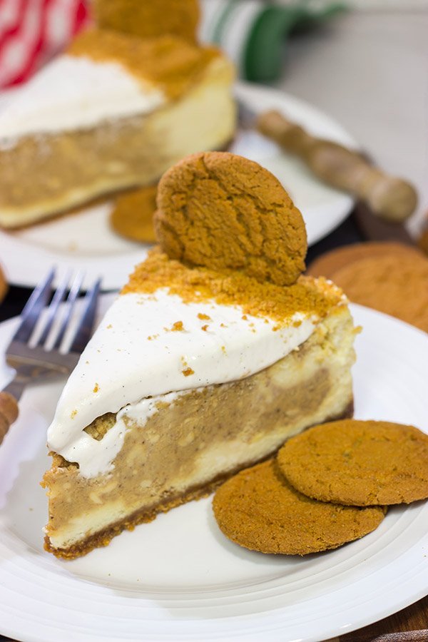 This Gingerbread Swirl Cheesecake is a fun and festive holiday dessert...just make sure to save a slice for Santa!